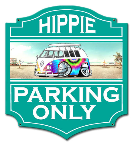 PH081   Hippie Parking Metal Sign