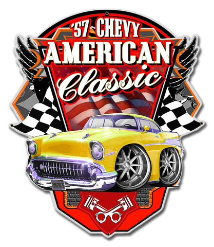 PH083   57 Chevy American Classic Metal Sign
