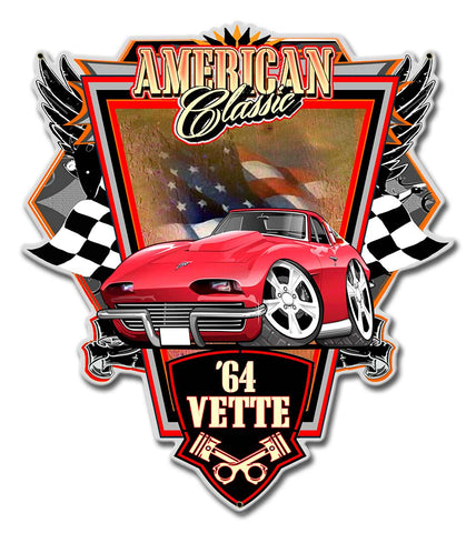 PH084   63 Vette American Classic Metal Sign