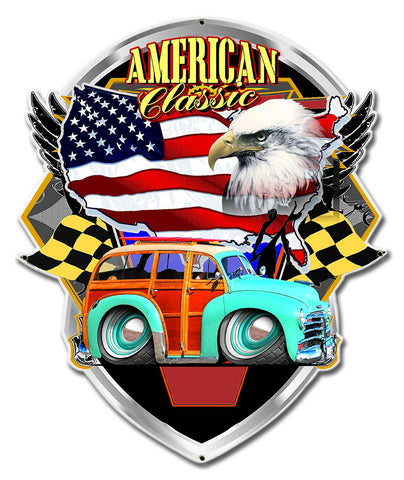 PH088   Chevy Woodie Surf American Classic Metal Sign
