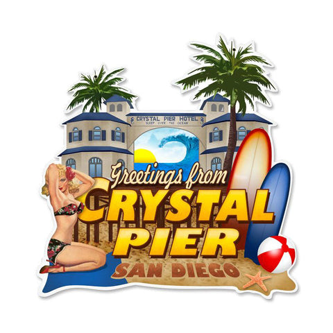 Crystal Pier Vintage Sign Metal Sign