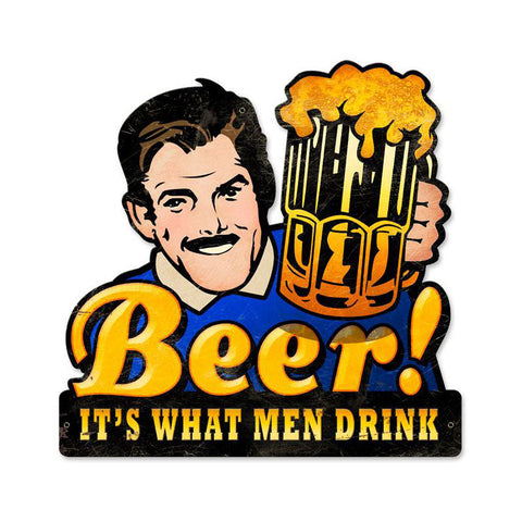 Men-Drink-Beer-Vintage-Sign-Metal-Sign