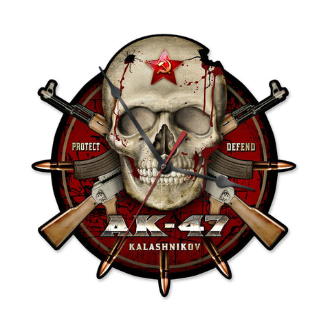 Ak47-Clock-Metal-Sign