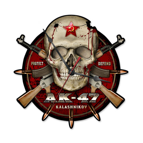 Ak47 Clock Metal Sign