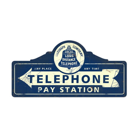 Telephone Paystation Vintage Sign Metal Sign