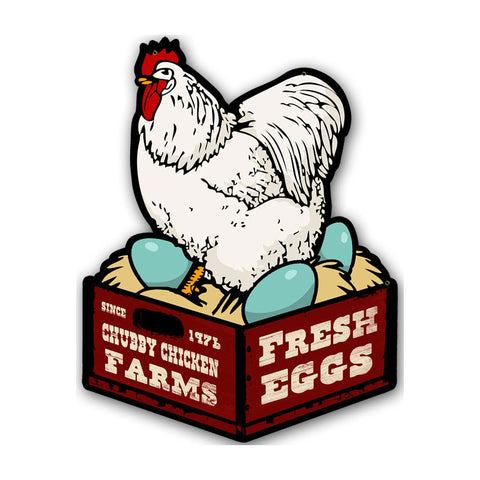 Chicken Fresh Eggs Vintage Sign Metal Sign