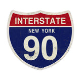 New York Interstate 90 Vintage Sign Metal Sign