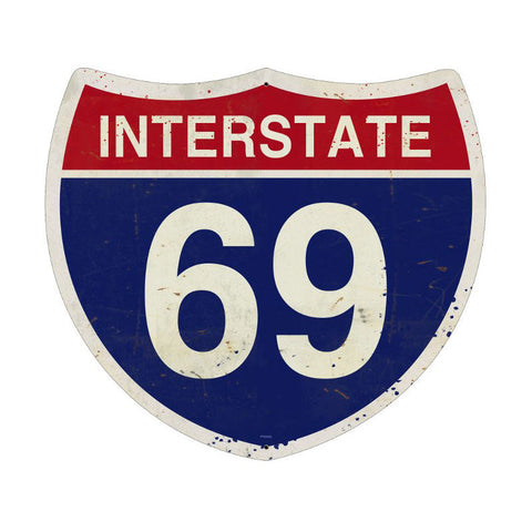 Interstate 69 Vintage Sign Metal Sign