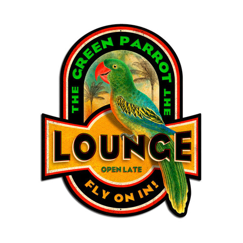 Green Parrot Vintage Sign Metal Sign