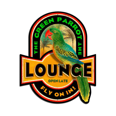 Green Parrot Vintage Sign Metal Sign