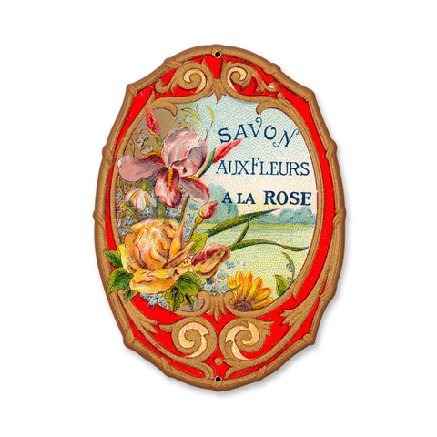 Savon Fleurs Vintage Sign Metal Sign