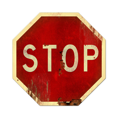 Stop Sign Vintage Sign Metal Sign