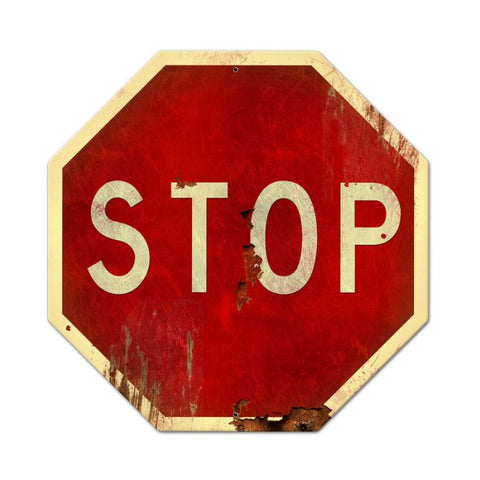 Stop Sign Vintage Sign Metal Sign