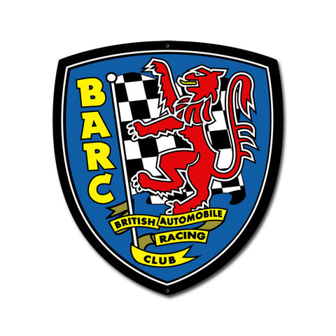 British Auto Racing Club Vintage Sign Metal Sign