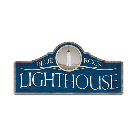 Blue Rock Lighthouse Vintage Sign Metal Sign