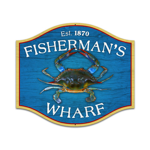 Fishermans Wharf Vintage Sign Metal Sign