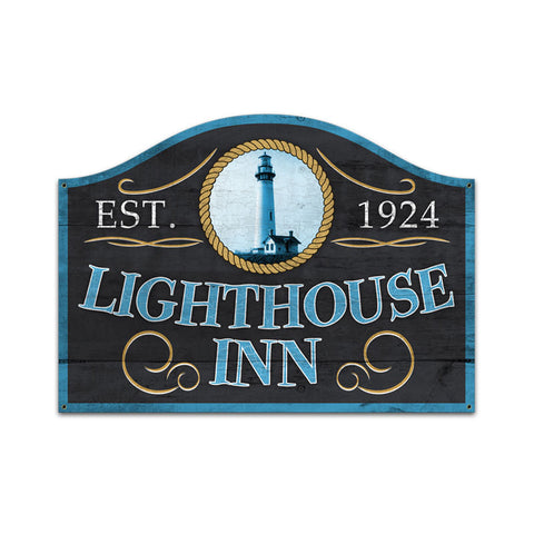 Lighthouse Inn Vintage Sign Metal Sign