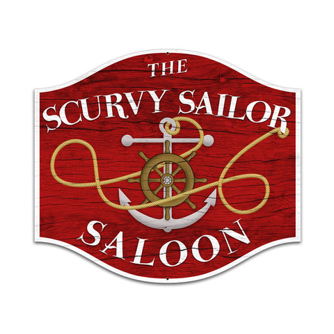 Scurvy Sailor Saloon Metal Sign