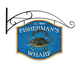 Fishermans Wharf Double Sided Custom Metal Shape With Wall Mount Vintage Sign Metal Sign