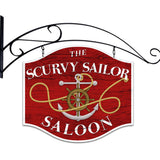 Scurvy Sailor Double Sided Custom Metal Shape With Wall Mount Vintage Sign Metal Sign