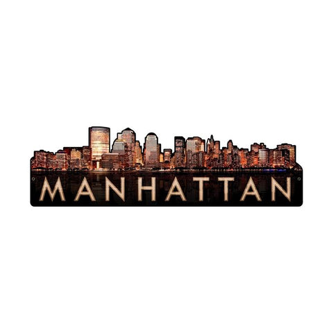 Manhattan Skyline Vintage Sign Metal Sign