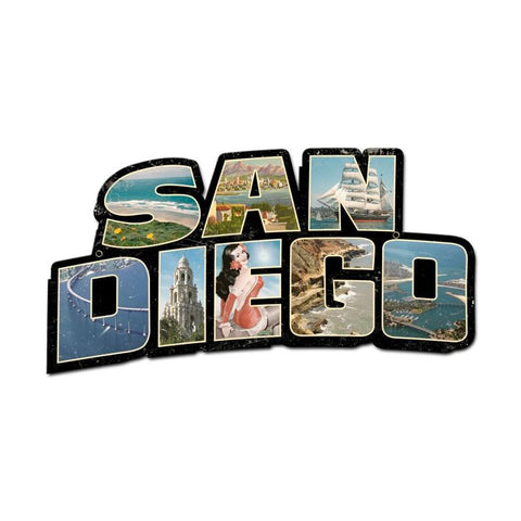 San Diego Landmarks Vintage Sign Metal Sign