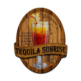 Tequila Sunrise Recipe Vintage Sign Metal Sign