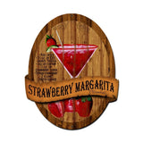 Strawberry Margarita Recipe Vintage Sign Metal Sign