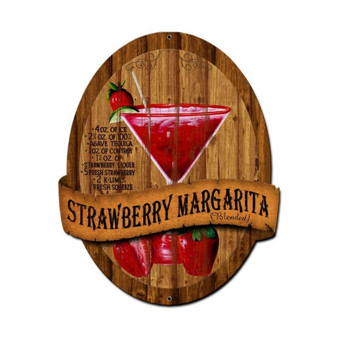 Strawberry-Margarita-Recipe-Vintage-Sign-Metal-Sign