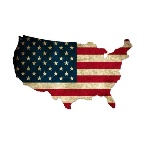 PS219 - USA Flag Metal Sign