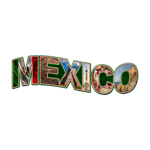 Mexico Landmarks Vintage Sign Metal Sign
