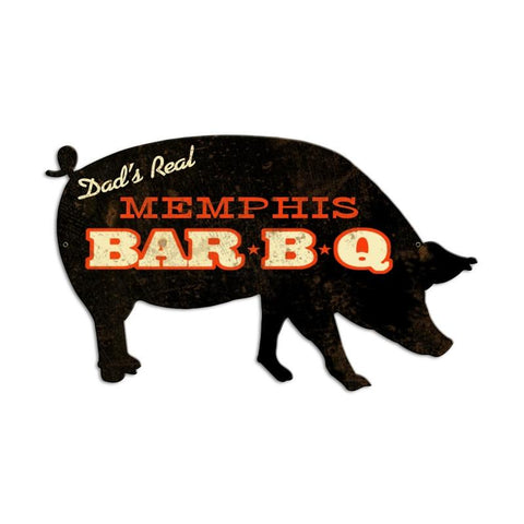 Memphis Bbq Pig Vintage Sign Metal Sign