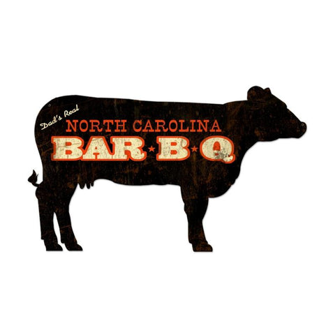 North Carolina Bbq Cow Vintage Sign Metal Sign
