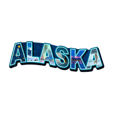 Alaska Landmarks Vintage Sign Metal Sign