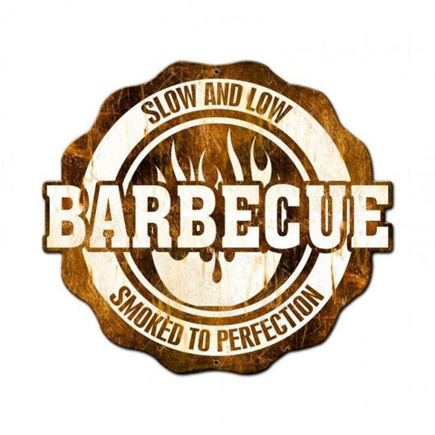 Bbq Slow And Low Smoked To Perfection Vintage Sign Metal Sign