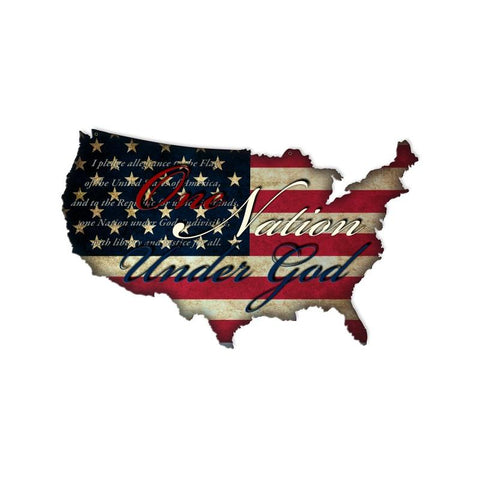One Nation Usa Vintage Sign Metal Sign