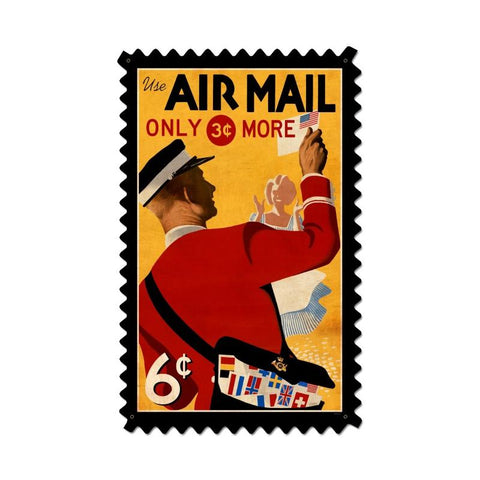 Air-Mail-Postage-Stamp-Vintage-Sign-Metal-Sign