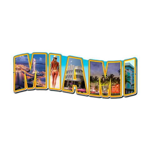 Miami Landmarks Vintage Sign Metal Sign