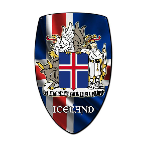 Iceland Shield Vintage Sign Metal Sign