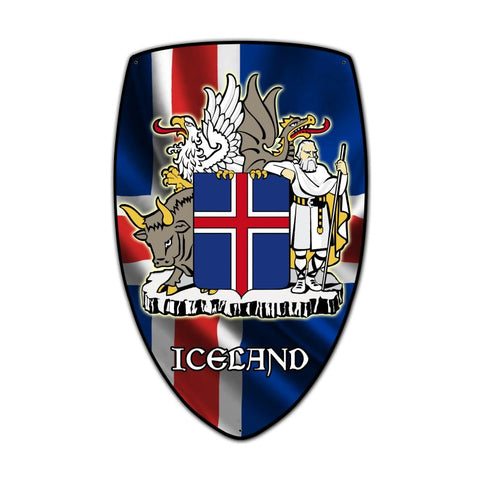 Iceland Shield Vintage Sign Metal Sign