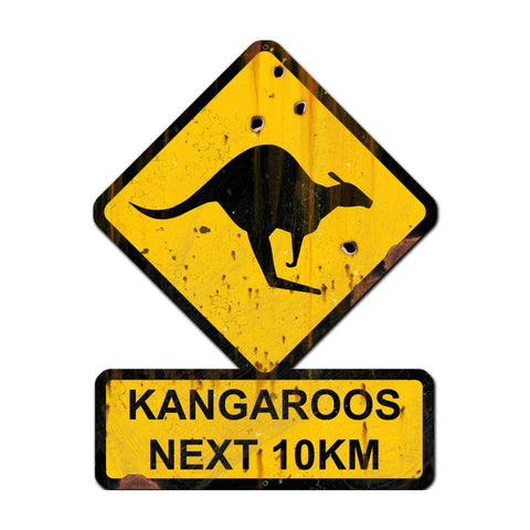 Kangaroos-Next-10-Km-Vintage-Sign-Metal-Sign