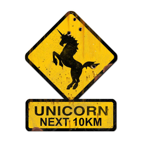 Unicorn-Next-10-Km-Vintage-Sign-Metal-Sign