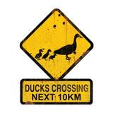 Ducks Crossing Next 10 Km Vintage Sign Metal Sign
