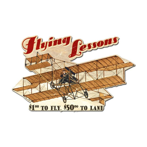 Flying Lessons Vintage Sign Metal Sign