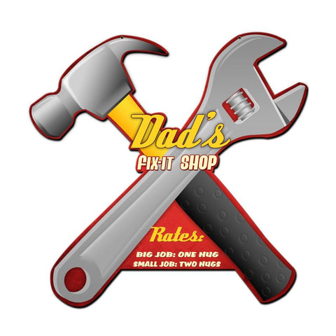 Dad'S Fix It Shop Vintage Sign Metal Sign