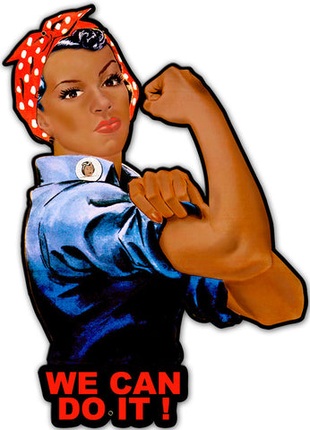 BLACK ROSIE WE CAN DO IT Vintage Sign Metal Sign