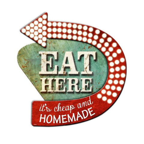 3-D-Eat-Here--Sign-Vintage-Sign-Metal-Sign