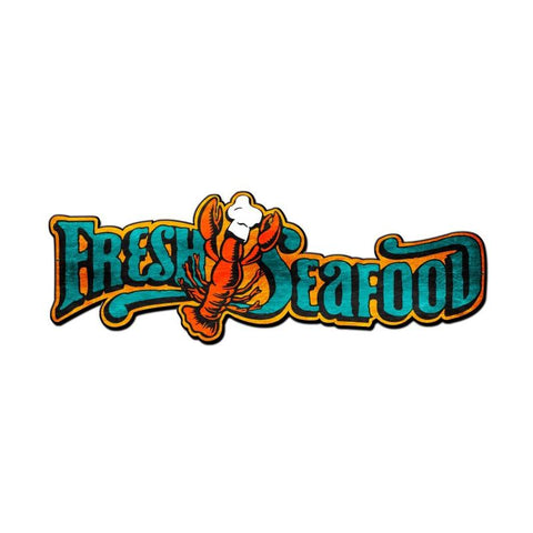 Fresh Seafood Vintage Sign Metal Sign
