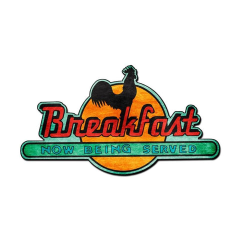 Breakfast Now Served Vintage Sign Metal Sign