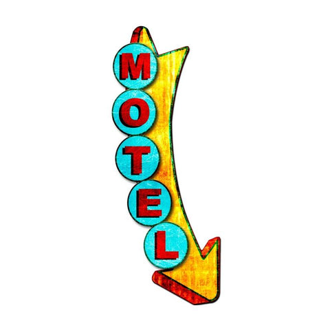 3-D-Motel--Metal-Display-Vintage-Sign-Metal-Sign